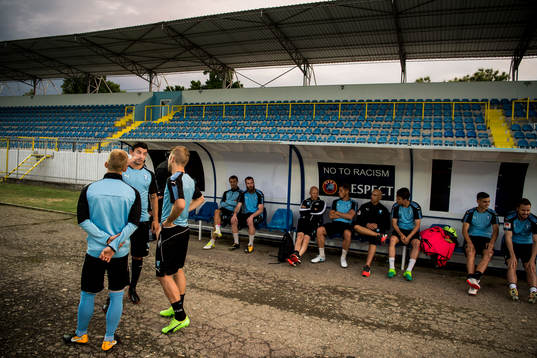 Malmö FFs spelare på Mladost Stadium