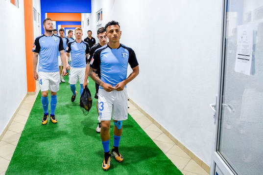 Malmö FFs Lasse Nielsen , Anders Christiansen och Yoshimar