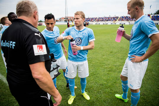Malmö FFs Yoshimar Yotún, Oscar Lewicki o h Franz Brorsson