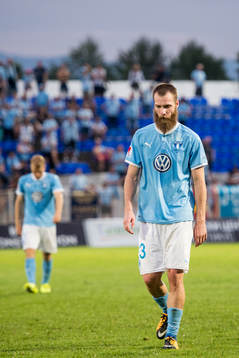 Malmö FFs Jo Inge Berget deppar när han lämnar planen