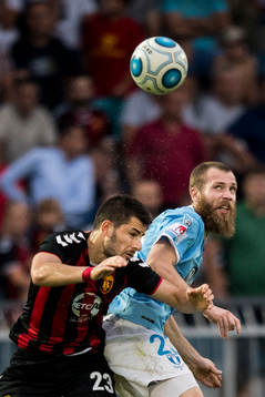 under en fotbollsmatch mellan Vardar och Malmö FF i kvalet