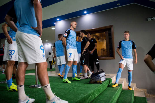 Malmö FFs Franz Brorsson och Mattias Svanberg i
