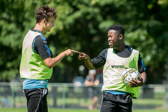 Malmö FFs Andreas Vindheim och Kingsley Sarfo