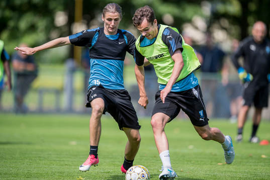 Malmö FFs Pawel Cibicki och Andreas Vindheim