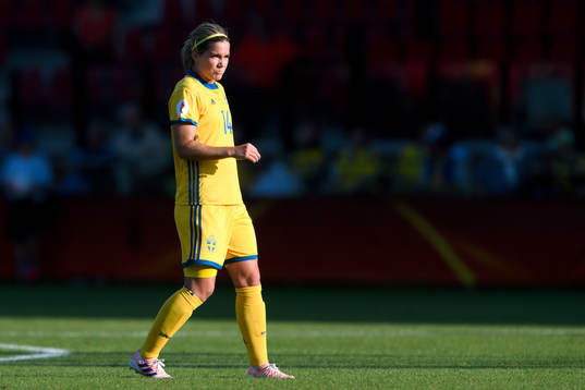 Sveriges Hanna Folkesson i matchen mellan Sverige och