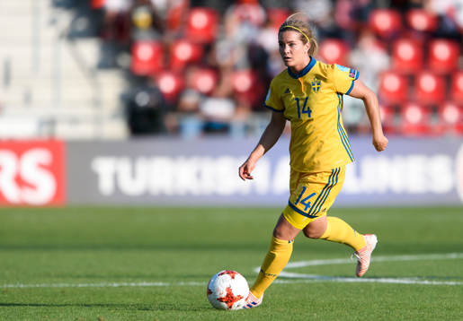 Sveriges Hanna Folkesson i matchen mellan Sverige och