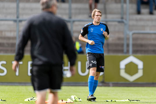 Halmstads Johan Oremo före fotbollsmatchen i Allsvenskan