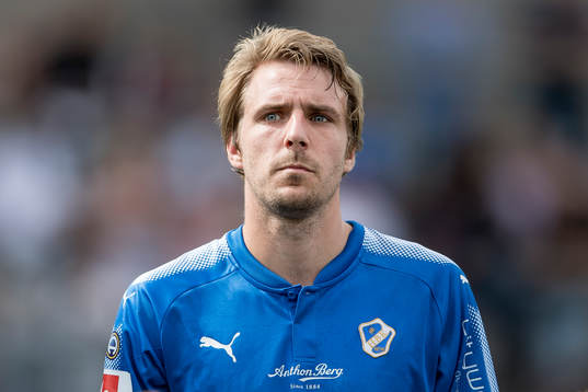 Halmstads Johan Oremo före fotbollsmatchen i Allsvenskan