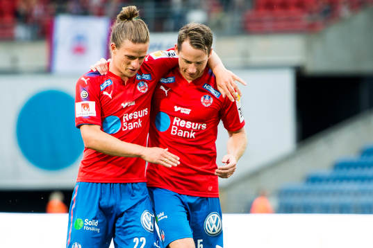 Helsingborgs Jesper Lange och Johan Persson
