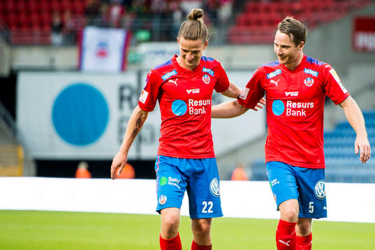 Helsingborgs Jesper Lange och Johan Persson