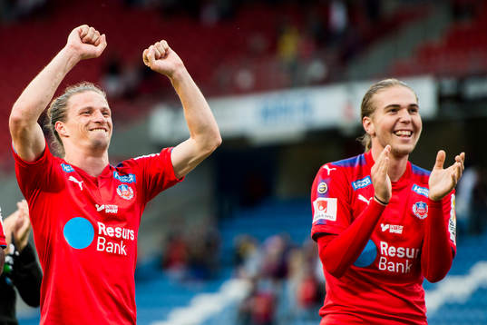 Helsingborgs Jesper Lange och Charlie Weberg