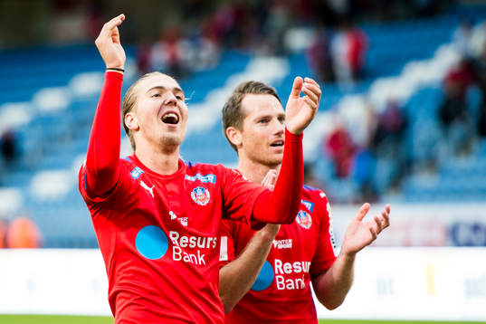 Helsingborgs Charlie Weberg jublar