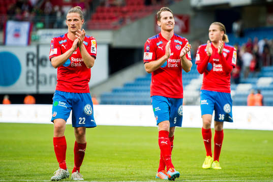 Helsingborgs Jesper Lange (v), Johan Persson och Charlie