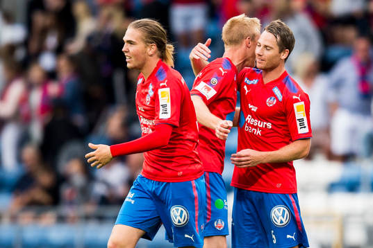 Helsingborgs Charlie Weberg, Peter Larsson och Johan Persson