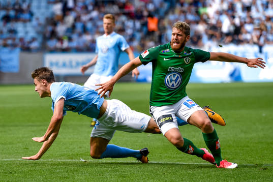 Malmö FFs Mattias Svanberg och Jönköpings Stefan Karlsson
