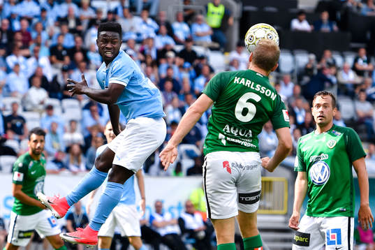Malmö FFs Kingsley Sarfo och Jönköpings Stefan Karlsson