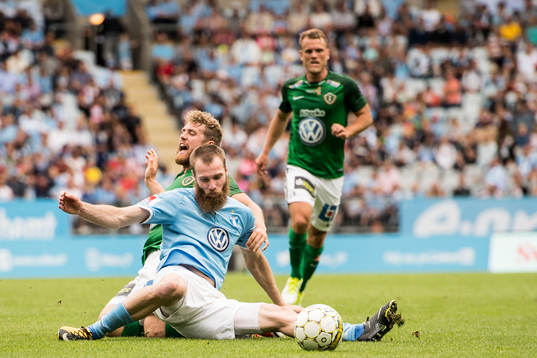 Malmö FFs Jo Inge Berget och Jönköpings Stefan Karlsson