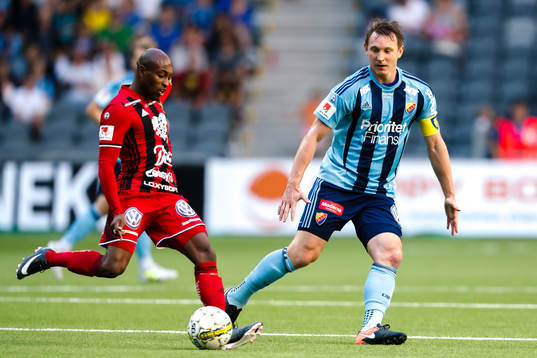 Östersunds Fouad Bachirou och Djurgårdens Kim Källström