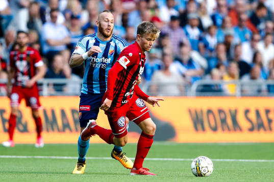 Djurgårdens Magnus Eriksson och Östersunds Dennis Widgren