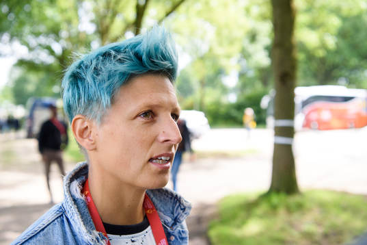 Lisa Ek, expertkommentator SVT, blir intervjuad