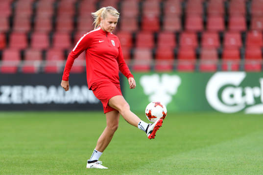Ada Hegerberg på en träning med det norska landslaget