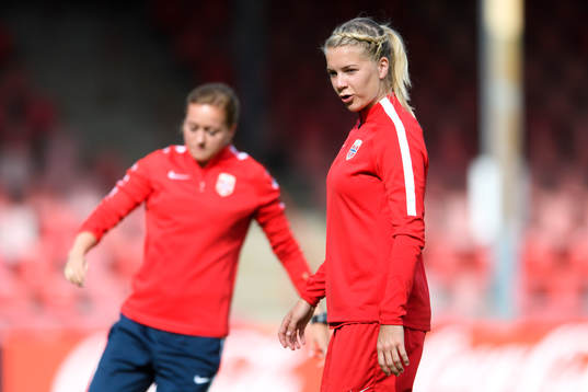 Ada Hegerberg på en träning med det norska landslaget