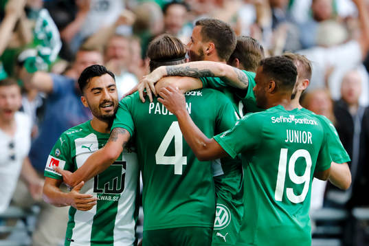 Hammarbys Serge-Junior Martinsson Ngouali och Jiloan Hamad