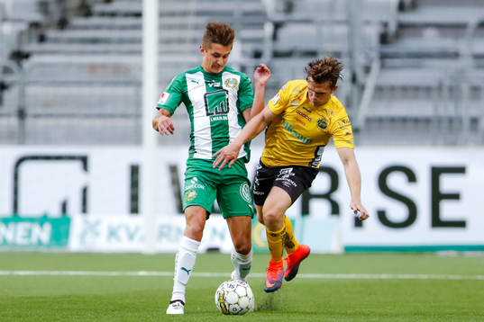 Hammarbys Leo Bengtsson och Elfsborgs Jesper Manns