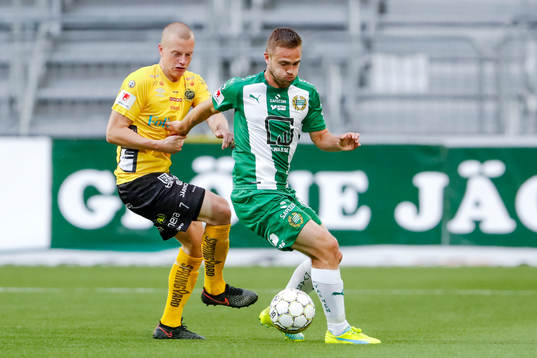 Elfsborgs Daniel Gustavsson och Hammarbys Mats Solheim