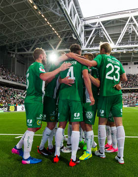 Hammarbys Mads Fenger Nielsen, Björn Paulsen och Marcus
