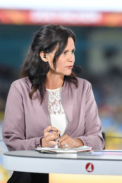 Malin Swedberg före matchen mellan Sverige och Italien