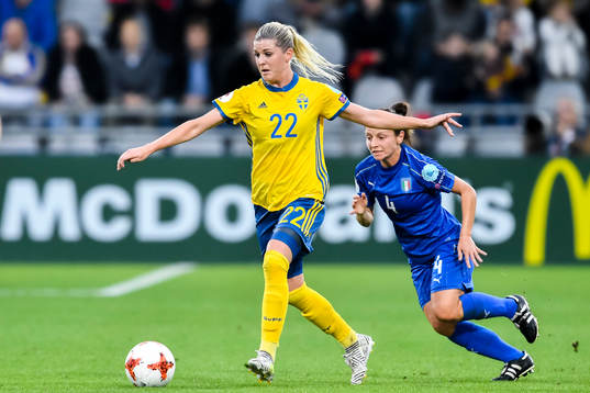 Sveriges Olivia Schough och Italiens Daniela Stracchi i