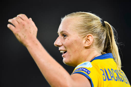 Sveriges Stina Blackstenius  i matchen mellan Sverige och