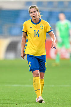 Sveriges Hanna Folkesson i matchen mellan Sverige och