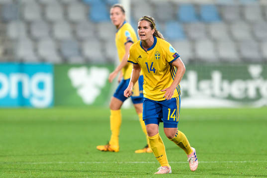 Sveriges Hanna Folkesson i matchen mellan Sverige och