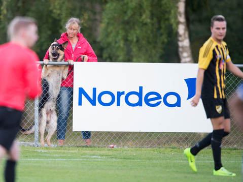 Fyrbent åskådare i matchen i division 2 mellan Asarum och