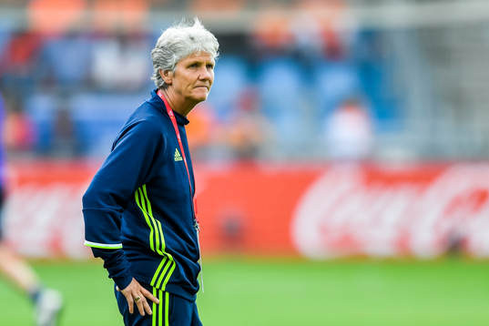 Sveriges förbundskapten Pia Sundhage före  kvartsfinalen