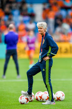 Sveriges förbundskapten Pia Sundhage före  kvartsfinalen
