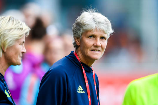 Sveriges förbundskapten Pia Sundhage före kvartsfinalen