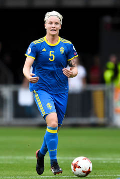 Sveriges Nilla Fischer i kvartsfinalen mellan Holland och