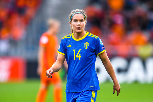 Sveriges Hanna Folkesson i kvartsfinalen mellan Holland och