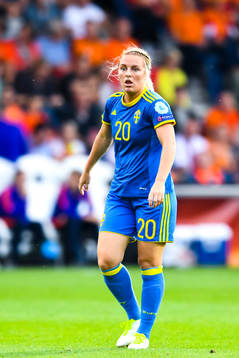 Sveriges Mimmi Larsson  i kvartsfinalen mellan Holland och