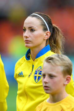Sveriges Kosovare Asllani vid lineup innan kvartsfinalen