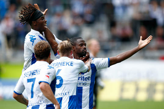 IFK Göteborgs Sam Adekugbe, Tobias Hysén och Sebastian