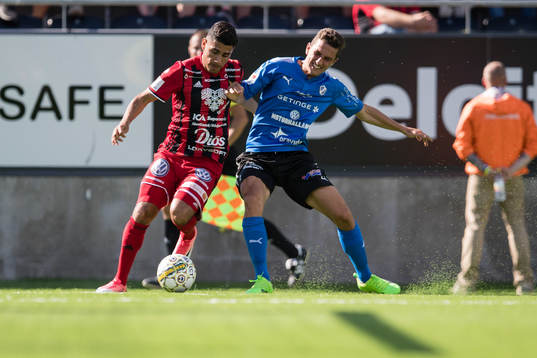 Östersunds Hosam Aiesh mot Halmstads Adnan Kojic