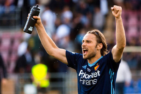 Djurgårdens Kevin Walker jublar
