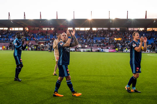 Djurgårdens Aliou Badji , Magnus Eriksson och Kim