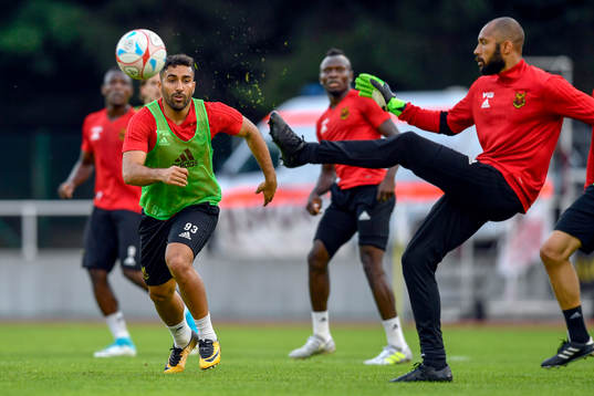 Östersunds målvakt Aly Keita och Saman Ghoddos