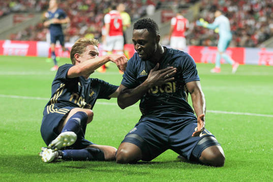 Chinedu Obasi forward of AIK celebrates
