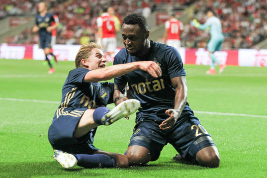 Chinedu Obasi forward of AIK celebrates